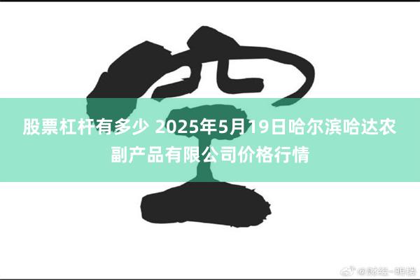 股票杠杆有多少 2025年5月19日哈尔滨哈达农副产品有限公司价格行情