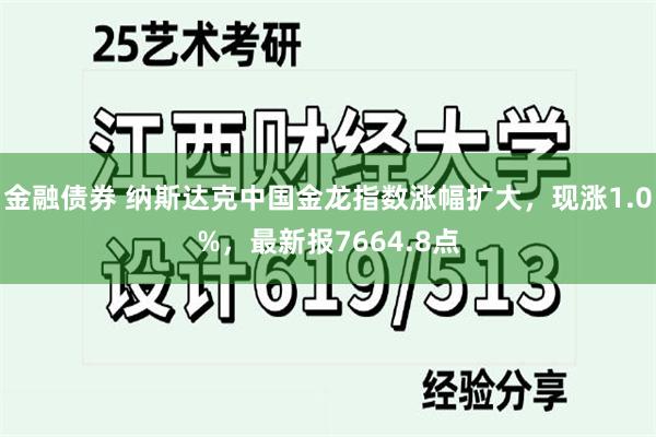 金融债券 纳斯达克中国金龙指数涨幅扩大，现涨1.0%，最新报7664.8点