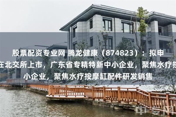 股票配资专业网 腾龙健康（874823）：拟申请公开发行股票并在北交所上市，广东省专精特新中小企业，聚焦水疗按摩缸配件研发销售