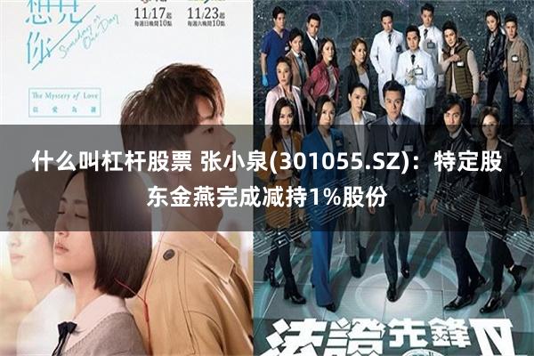 什么叫杠杆股票 张小泉(301055.SZ)：特定股东金燕完成减持1%股份