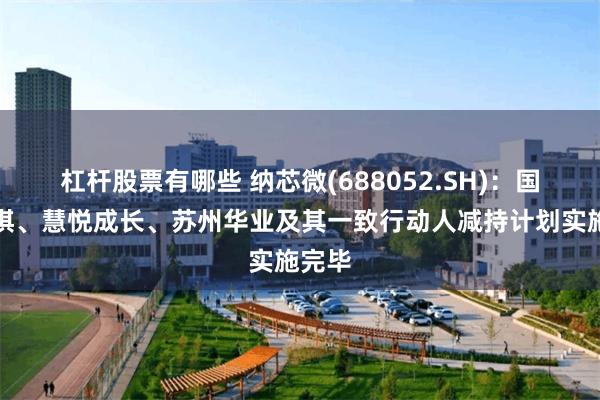 杠杆股票有哪些 纳芯微(688052.SH)：国润瑞祺、慧悦成长、苏州华业及其一致行动人减持计划实施完毕