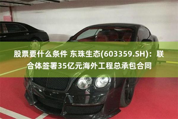 股票要什么条件 东珠生态(603359.SH)：联合体签署35亿元海外工程总承包合同