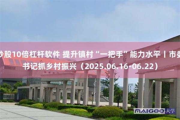 炒股10倍杠杆软件 提升镇村“一把手”能力水平丨市委书记抓乡村振兴（2025.06.16-06.22）