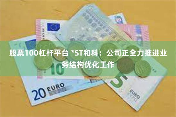 股票100杠杆平台 *ST和科：公司正全力推进业务结构优化工作