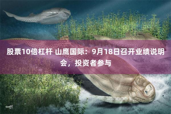 股票10倍杠杆 山鹰国际:9月18日召开业绩说明会,投资者参与
