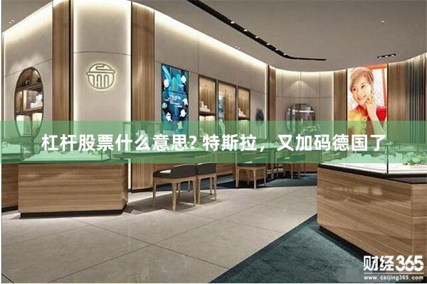 杠杆股票什么意思? 特斯拉，又加码德国了