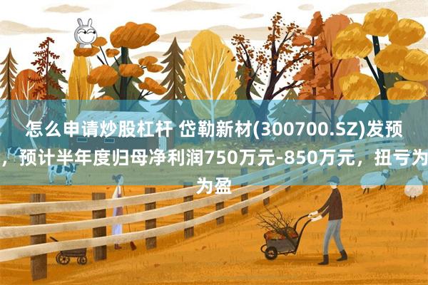 怎么申请炒股杠杆 岱勒新材(300700.SZ)发预盈，预计半年度归母净利润750万元-850万元，扭亏为盈