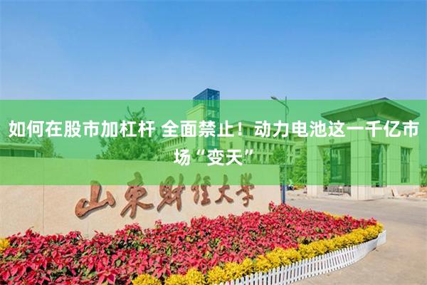 如何在股市加杠杆 全面禁止！动力电池这一千亿市场“变天”