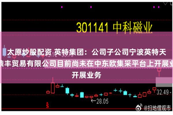 太原炒股配资 英特集团：公司子公司宁波英特天泽鼎丰贸易有限公司目前尚未在中东欧集采平台上开展业务