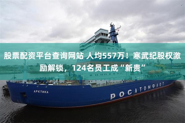 股票配资平台查询网站 人均557万！寒武纪股权激励解锁，124名员工成“新贵”