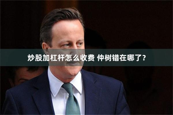 炒股加杠杆怎么收费 仲树错在哪了？