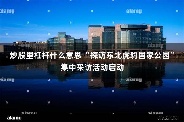 炒股里杠杆什么意思 “探访东北虎豹国家公园”集中采访活动启动